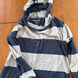 Crewcuts Navy and Beige Striped Top boys medium size (8-9)